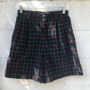 [LizSport] Blue High Waist Plaid Corduroy Shorts